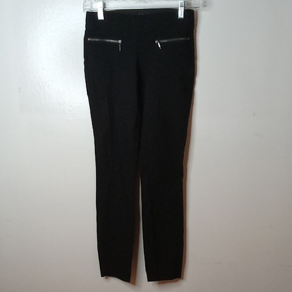 Leighton Women's Size XS Black Pants with Zipper Accents